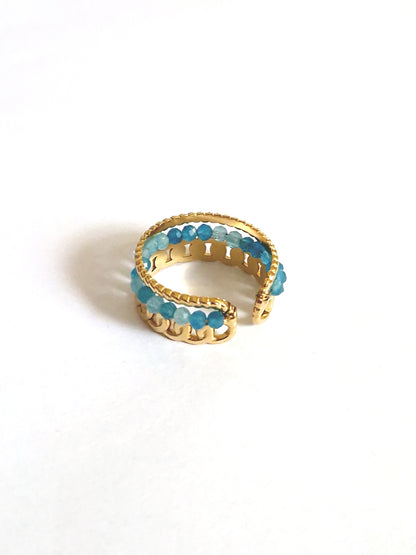 Blue pearl ring