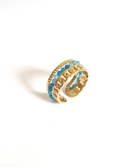 Blue pearl ring