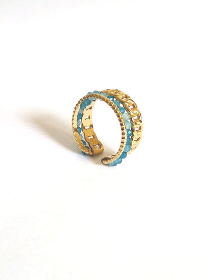 Blue pearl ring